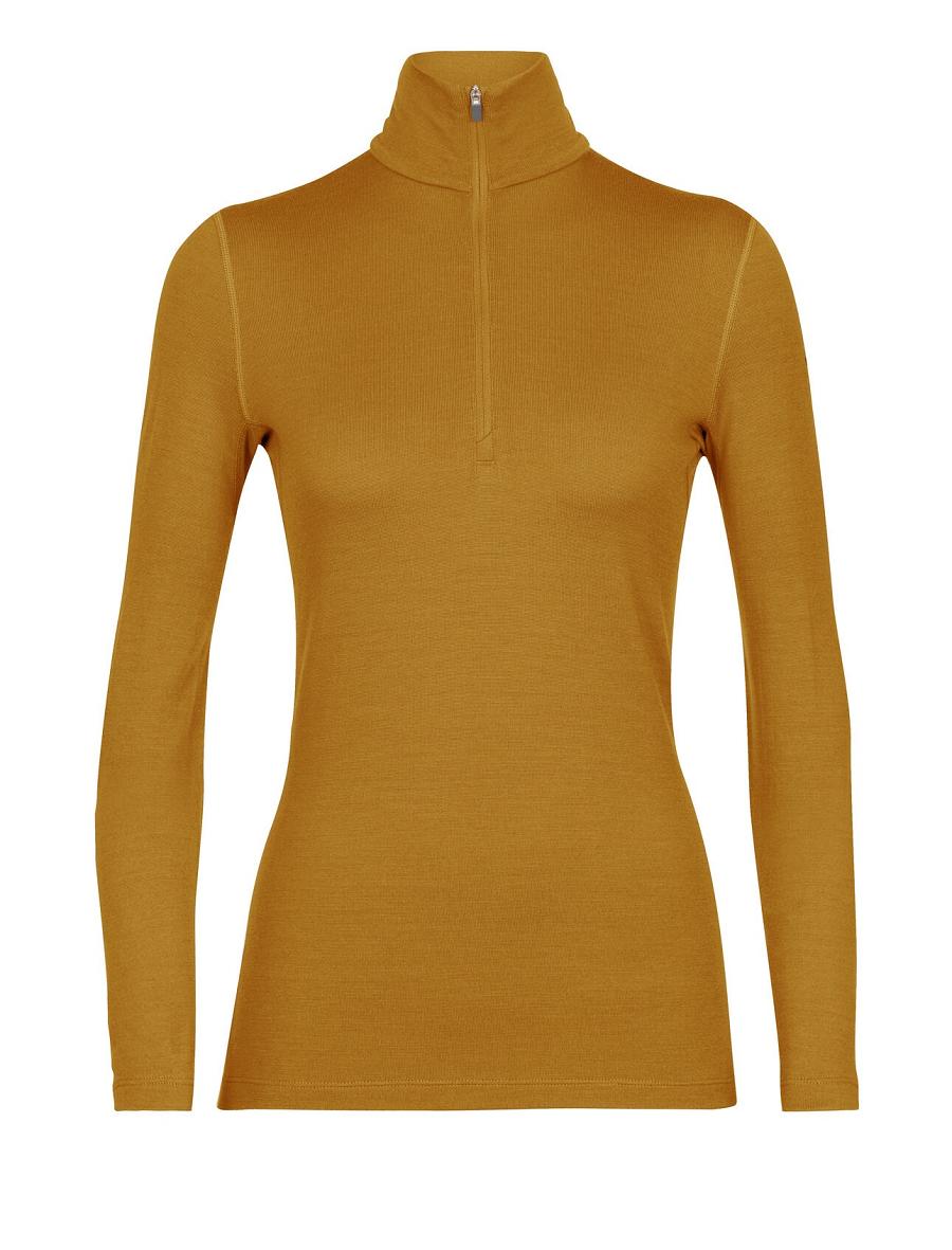 Women's Icebreaker Merino 260 Tech Long Sleeve Half Zip Thermal Top Base Layers Clove | CA 1035XYUF